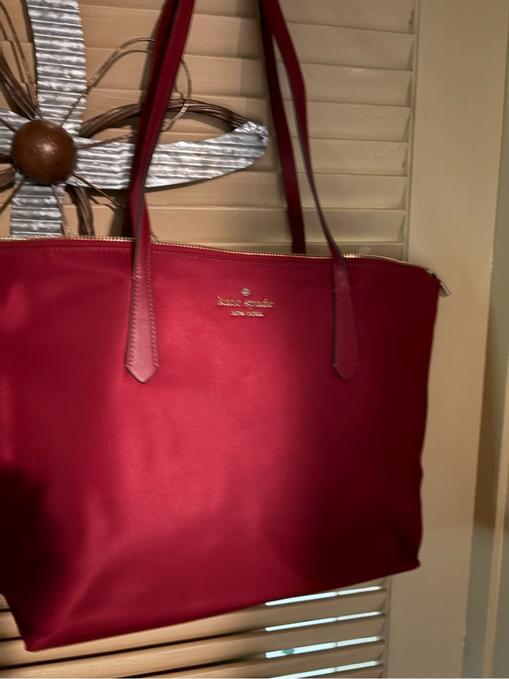 kate spade Red Leather Tote Shoulder Bag